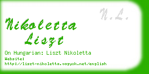 nikoletta liszt business card